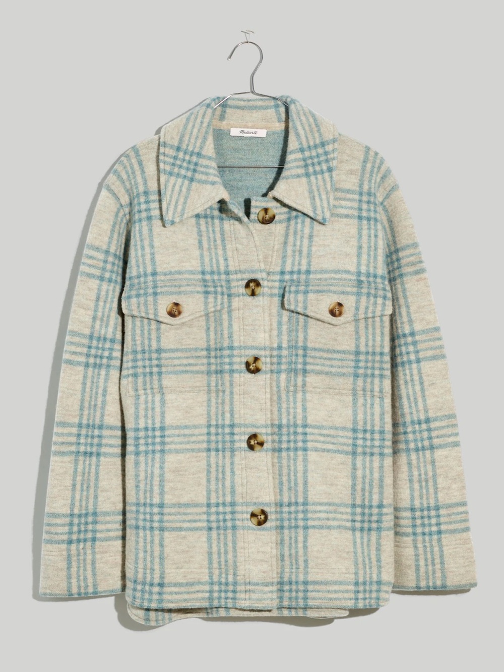 Madewell Boiled Wool Shirt-Jacket in Plaid